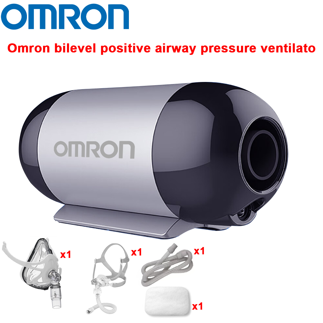 Ventilador de pressão positiva nas vias aéreas de duas fases totalmente automático Omron, [sem bateria de lítio incorporada], cabo de alimentação * 1, máscara oral e nasal * 1, máscara nasal * 1, filtro de algodão * 1, tubo respiratório * 1 , (sem deteção de registo de dados) (sem função de geração de oxigénio) (sem humidificador), saco de armazenamento * 1, baixa pressão de ar/lembrete de fuga de ar